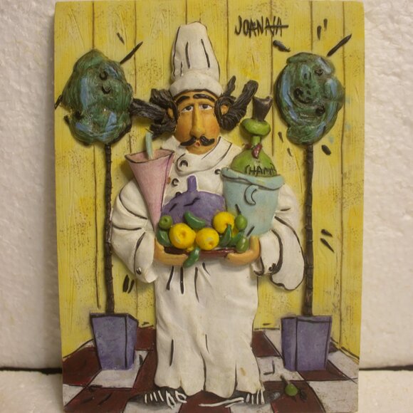 Joanna 4 set of 3D Resin Wall Plaques Each Chef Themed - Picture 4 of 10